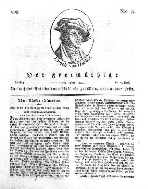 Nro. 74, Dienstag, den 12. April 1808