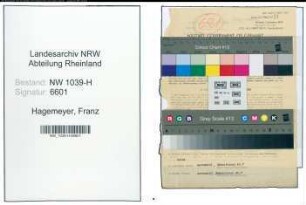 Entnazifizierung Franz Hagemeyer , geb. 05.11.1902 (Justizbeamter)
