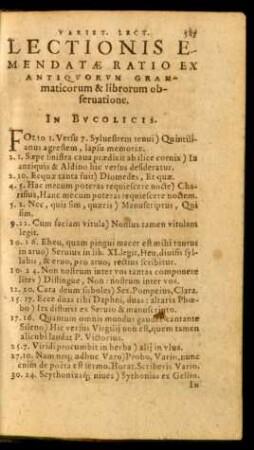 Lectionis Emendatae Ratio Ex Antiquorum Grammaticorum & librorum observatione.