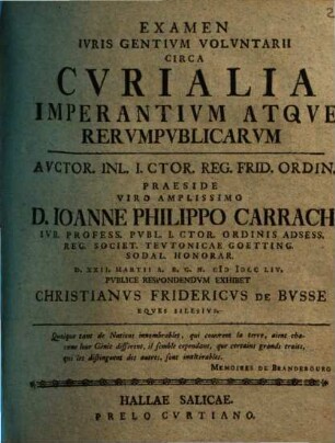 Examen iuris gentium voluntarii circa curialia imperantium atque rerumpublicarum