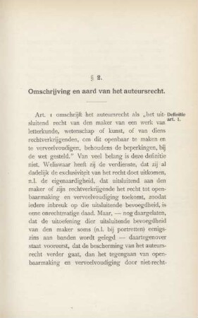 § 2. Omschrijving en aard van het auteursrecht