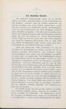 3. Das elementare Rechnen.