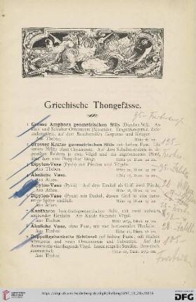 Griechische Thongefässe (Nr. 1 - 106)