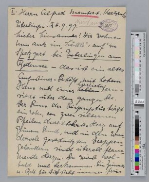 Brief an Alfred Mombert