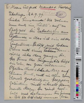 Brief an Alfred Mombert