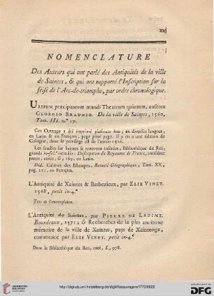 Nomenclature des auteurs