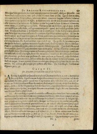 Caput II. De Arcanis specialibus cuius vis Politiae