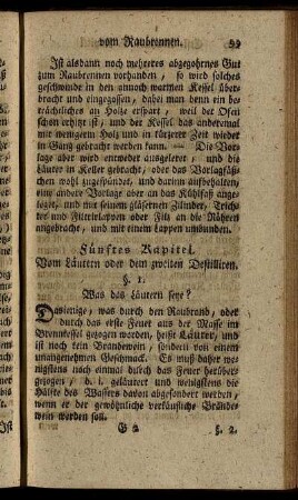 Fünftes Kapitel. Vom Läutern oder dem zweiten Destilliren.