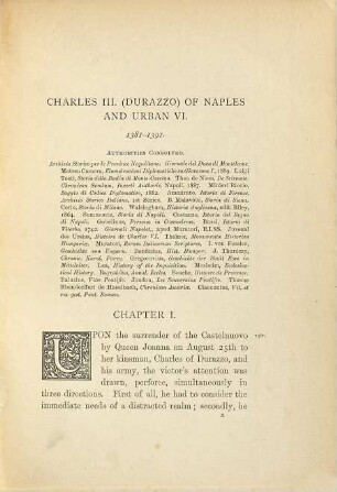 Charles III. of Naples and Urban VI. also Cecco d'Ascoli poet, astrologer, physician