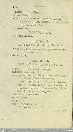 Classis VIII. Octandria Monogynia