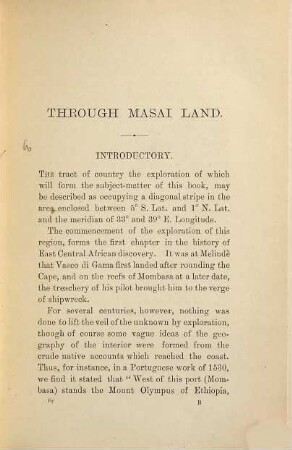 Through Masǎi Land : a journey of exploration among the snowclad volcanic mountains and strange tribes of Eastern Equatorial Africa ; being the narrative of the Royal Geographical Society's expedition to Mount Kenia and Lake Victoria Nyanza, 1883 - 1884
