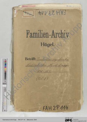 Verschiedene Niederschriften von Alfred Krupp, Bd. 2. [siehe auch auszugsweise Abschrift in WA 9 a 179, WA 9 h 209, WA 9 h 211, WA 9 h 226, WA 9 h 234 und WA 9 h 273]