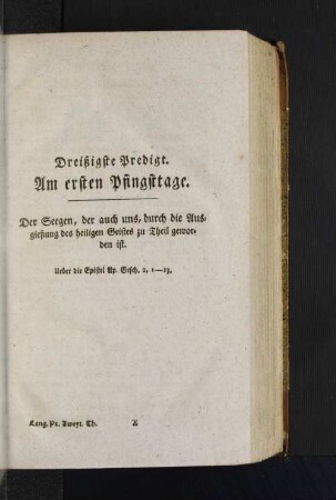 Dreißigste Predigt. [u. a.]
