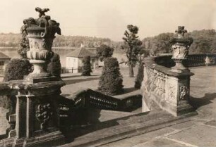 Schloss Moritzburg. Äußerer Treppenaufgang