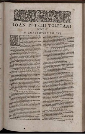 Joan. Petreii Toletani Notae In Controversiam XVI