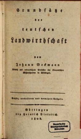 Grundsätze der deutschen Landwirthschaft
