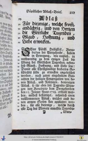 Päpstlicher Ablaß-Brief...
