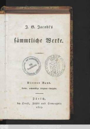 Bd. 4: J. G. Jacobi's sämmtliche Werke
