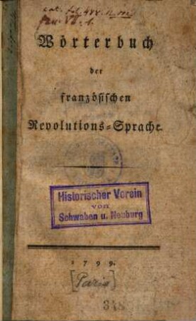 Wörterbuch der französischen Revolutionssprache