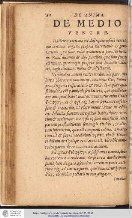 DE ANIMA. DE MEDIO VENTRE