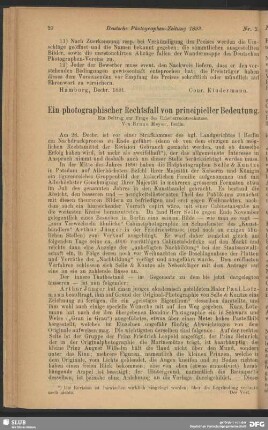 Ein photographischer Rechtsfall von principieller Bedeutung