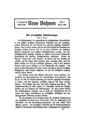 Die preußische Schulvorlage