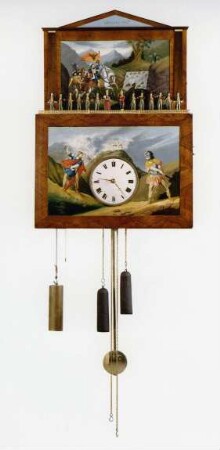 Flötenuhr, Werk: Schwarzwald, Schild: Leodegar Duffner, Schönenbach, um 1840