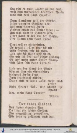 Der todte Soldat.