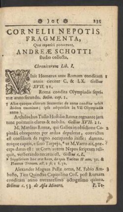 Cornelii Nepotis Fragmenta, Quae reperiri potuerunt, Andreae Schotti studio collecta
