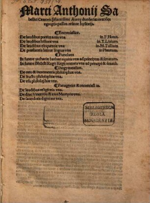 Duodecim orationes, egregiis passim refertae, historiis