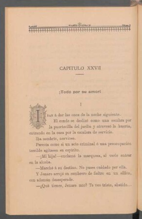 Capítulo XXVII - ¡Todo por su amor!