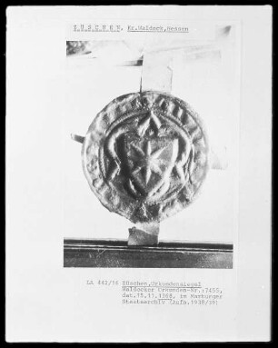 Züschen, Urkundensiegel, Waldecker Urkunden-Nr. 7455