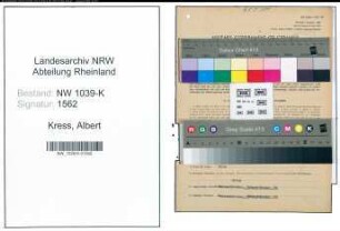 Entnazifizierung Albert Kress , geb. 27.01.1912 (Kaufmann)