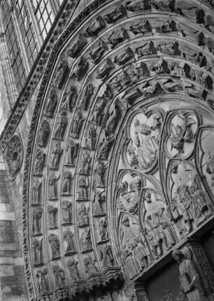 Mittleres Westportal: Portail Saint-Étienne — linke Archivolten