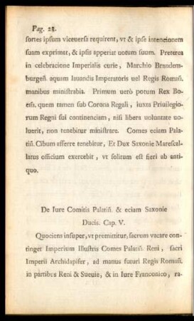 De Iure Comitis Palatin. & eciam Saxonie Ducis. Cap. V.