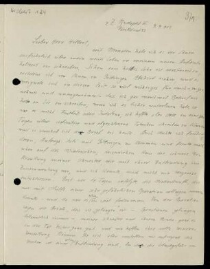 Nr. 3: Brief von Alfred Haar an David Hilbert, Budapest, 9.9.1912