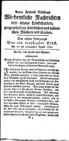 Vier und dreyßigstes Stück