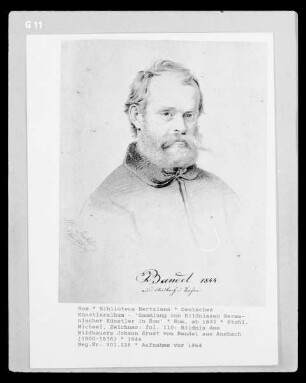 Deutsches Künstleralbum: Sammlung von Bildnissen Germanischer Künstler in Rom — fol. 110: Bildnis des Bildhauers Johann Ernst von Bandel aus Ansbach (1800-1876)
