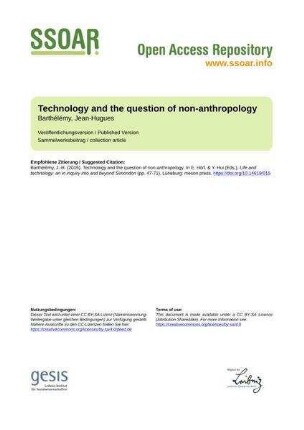 Technology and the question of non-anthropology