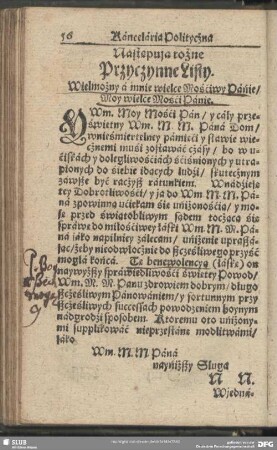 Hierauff folgen unterschiedliche Bitt- und EmpfehlungsBriefflein