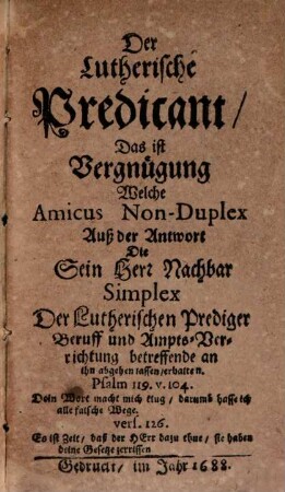Der lutherische Predicant