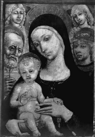 Madonna zwischen zwei Engeln und zwei Heiligen