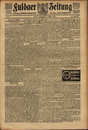 Zweite Ausgabe vom Freitag, den 15. Januar 1909.