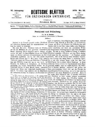 Pestalozzi und Fellenberg : (Schluß)