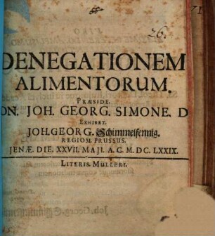 Denegationem. Alimentorum.