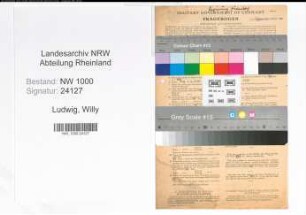 Entnazifizierung Willy Ludwig, geb. 16.05.1919 (Reg.Inspektor)