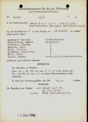 Sachse, Oskar