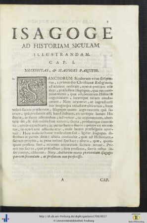 Isagoge Ad Historiam Siculam Illustrandam.
