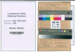 Entnazifizierung Wilhelm Nikutta , geb. 15.10.1899 (Beamter)