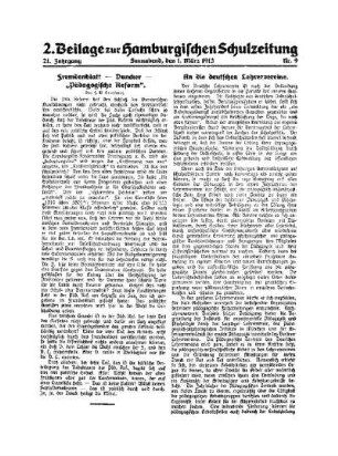 An die Deutschen Lehrervereine : 2. Beilage Nr. 9